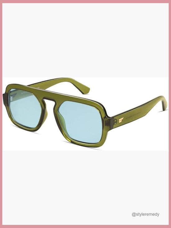 Retro Square Aviator Sunglasses with UV400 Protection main image 5